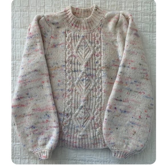 Sezane Sweaters - Sally Sweater; Cream and Multicolor